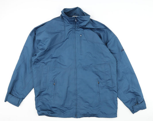 adidas Mens Blue Windbreaker Coat Size M Zip