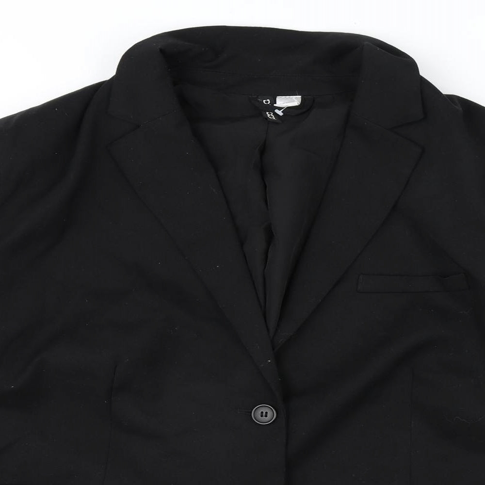 Divided Womens Black Polyester Jacket Blazer Size L