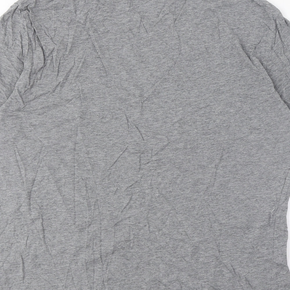 Marks and Spencer Mens Grey Cotton T-Shirt Size M Crew Neck