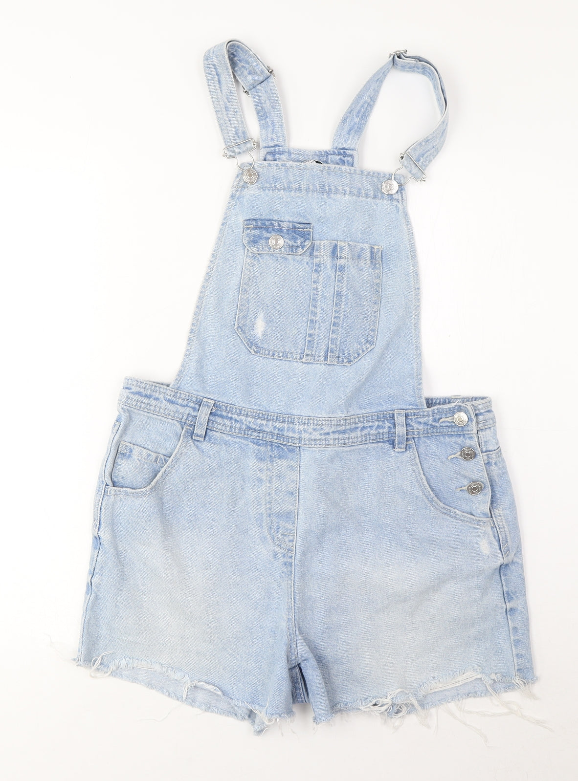 NEXT Womens Blue Cotton Dungaree One-Piece Size 12 Button - Pockets