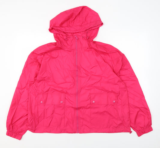 Marks and Spencer Womens Pink Rain Coat Jacket Size L Zip