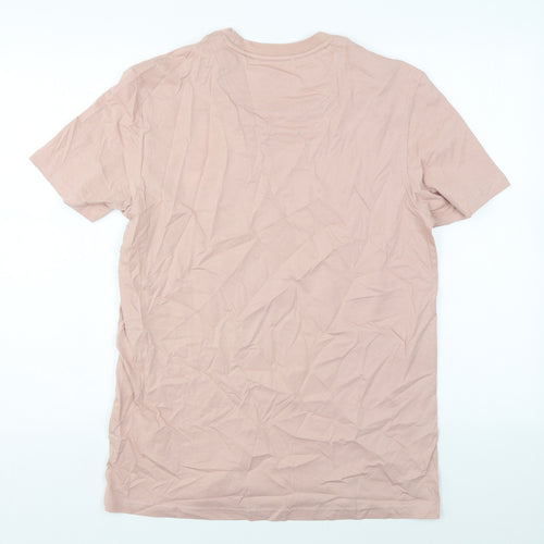 Jaeger Mens Pink Cotton T-Shirt Size M Round Neck