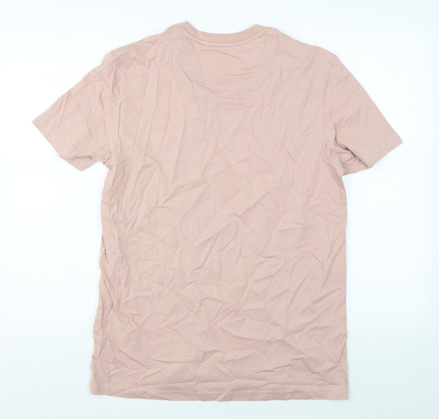 Jaeger Mens Pink Cotton T-Shirt Size M Round Neck