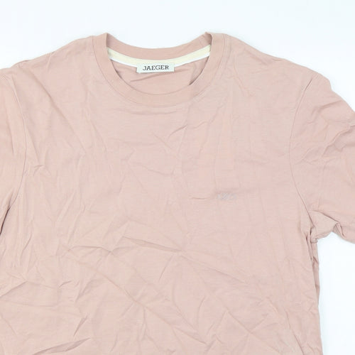 Jaeger Mens Pink Cotton T-Shirt Size M Round Neck