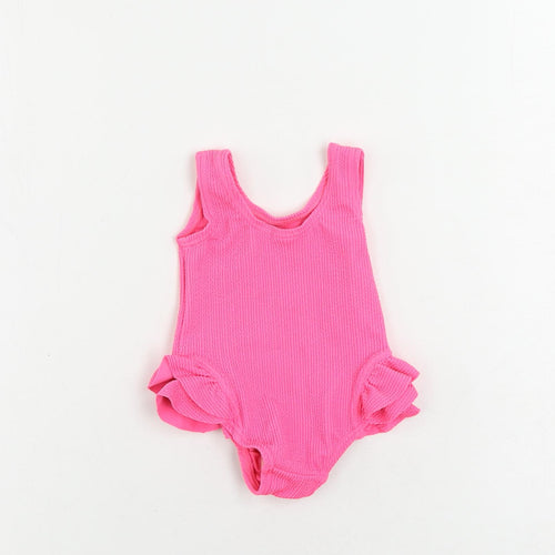 Marks and Spencer Baby Pink Polyester Leotard One-Piece Size 0-3 Months Pullover - Swimsuit