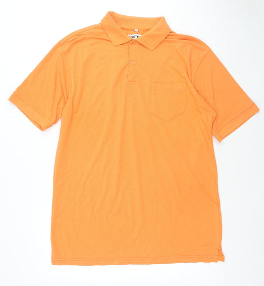 Kotting Mens Orange Polyester Polo Size 2XL Collared Pullover