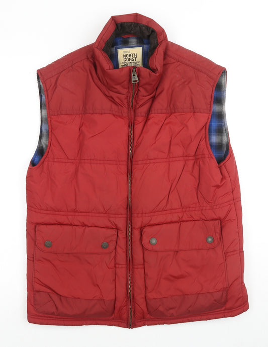 Marks and Spencer Mens Red Gilet Jacket Size M Zip