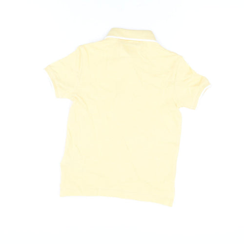 Marks and Spencer Boys Yellow Cotton Basic T-Shirt Size 4-5 Years Collared Button