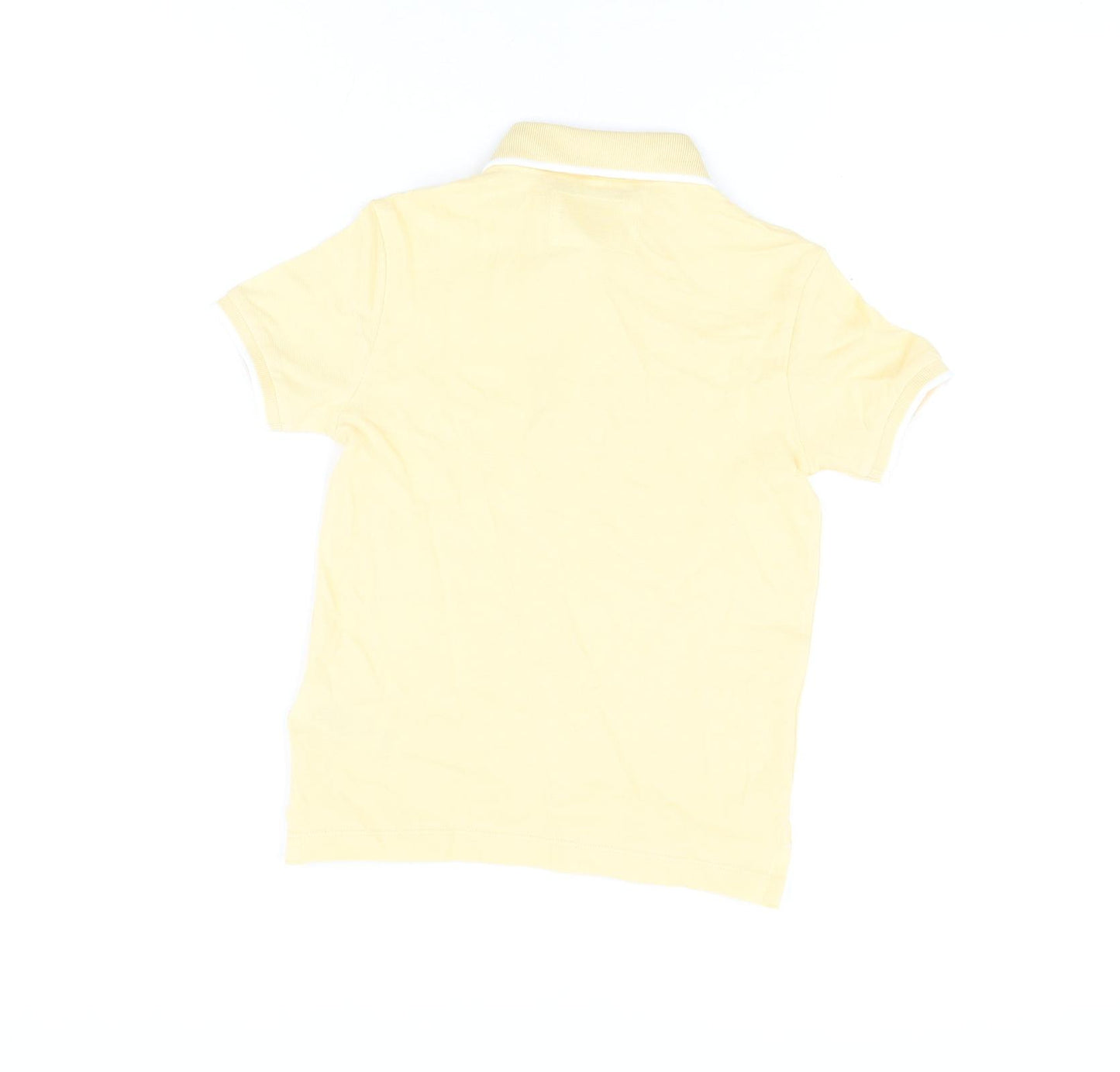 Marks and Spencer Boys Yellow Cotton Basic T-Shirt Size 4-5 Years Collared Button