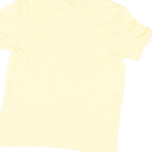 Marks and Spencer Boys Yellow Cotton Basic T-Shirt Size 4-5 Years Collared Button