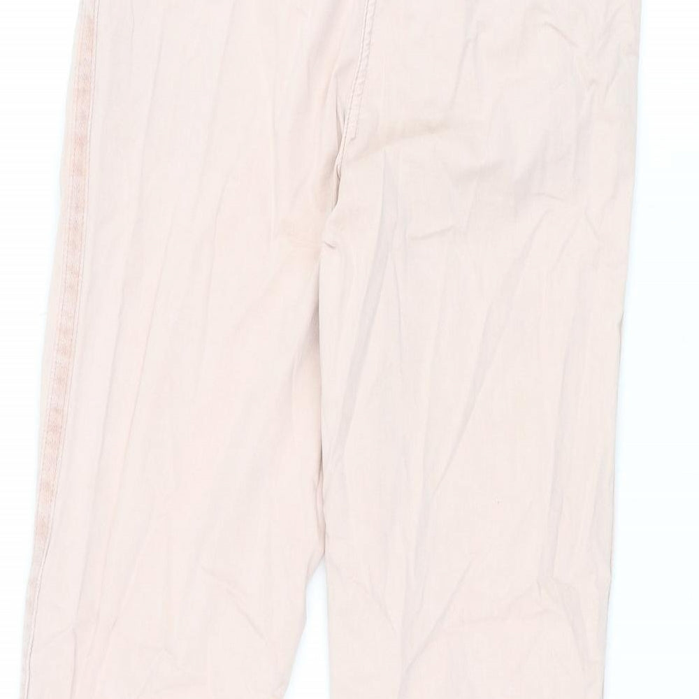 Marks and Spencer Womens Pink Cotton Chino Trousers Size 6 L27.5 in Regular Zip