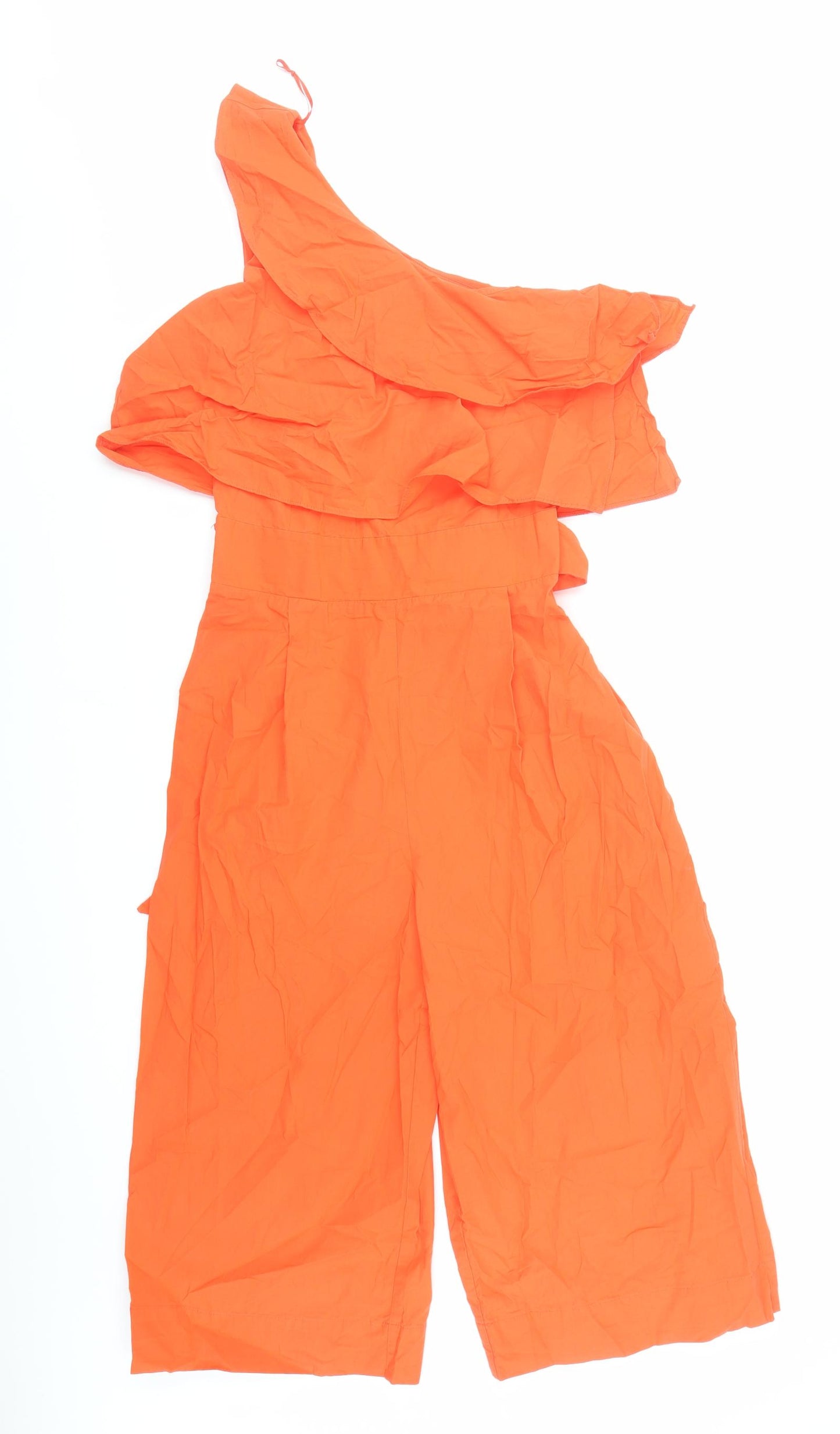 Zara Womens Orange Cotton Jumpsuit One-Piece Size M L19 in Zip