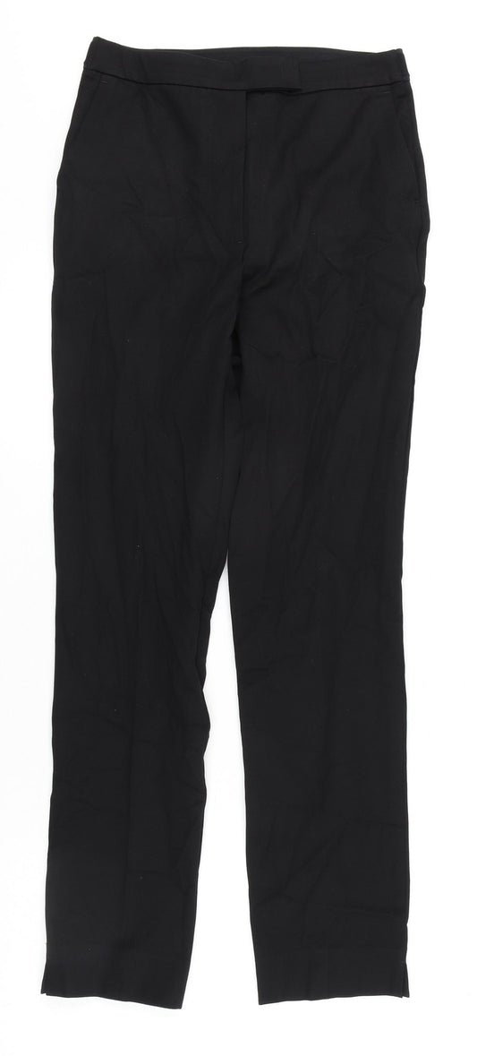 Marks and Spencer Womens Black Viscose Dress Pants Trousers Size 8 L27 in Regular Zip