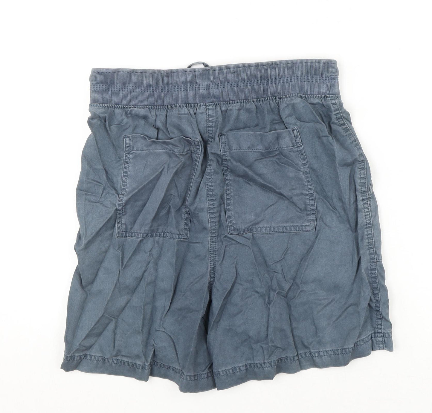 Marks and Spencer Womens Blue Lyocell Bermuda Shorts Size 10 L5 in Regular Drawstring