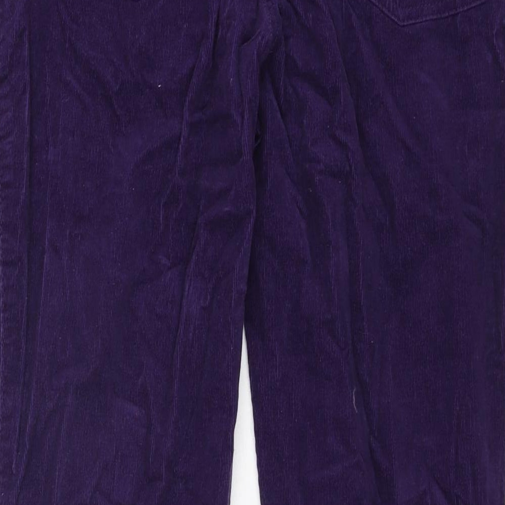 M&Co Womens Purple Cotton Trousers Size 12 L27 in Regular Zip