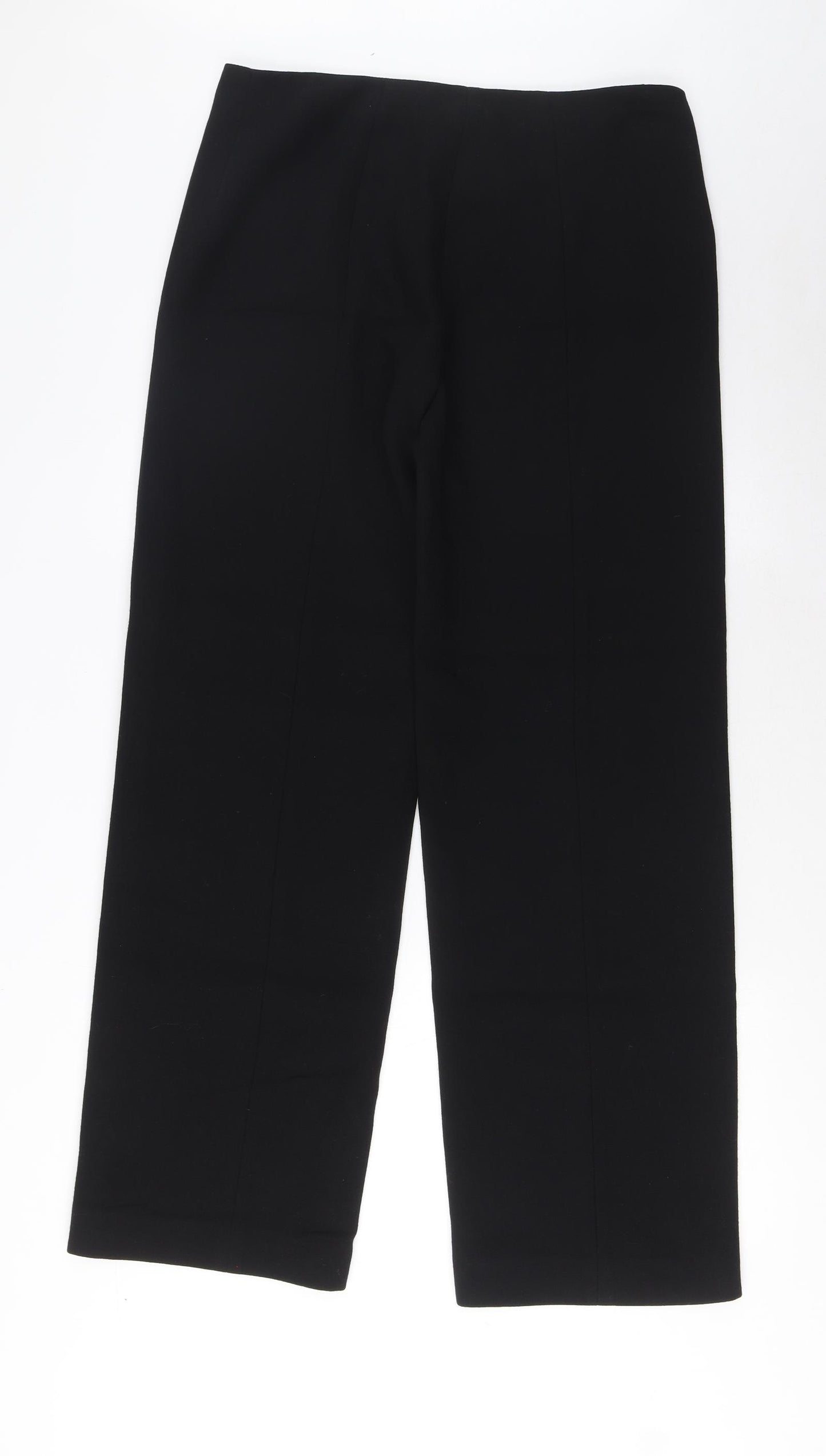 Hobbs Womens Black Polyester Trousers Size 12 L32 in Regular Zip