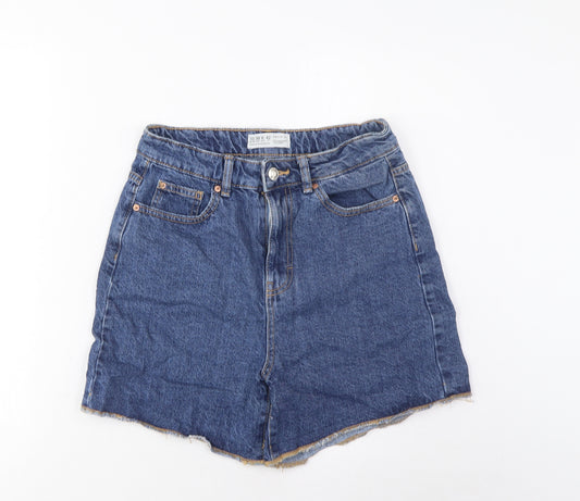 Denim & Co. Womens Blue Cotton Basic Shorts Size 10 L5 in Regular Zip - Pockets