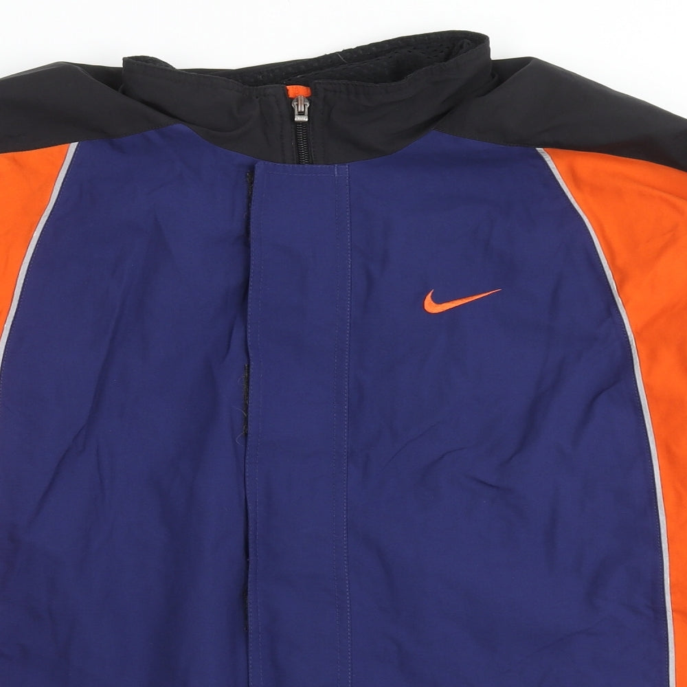 Nike Mens Blue Jacket Size L Zip - Colourblock Pattern