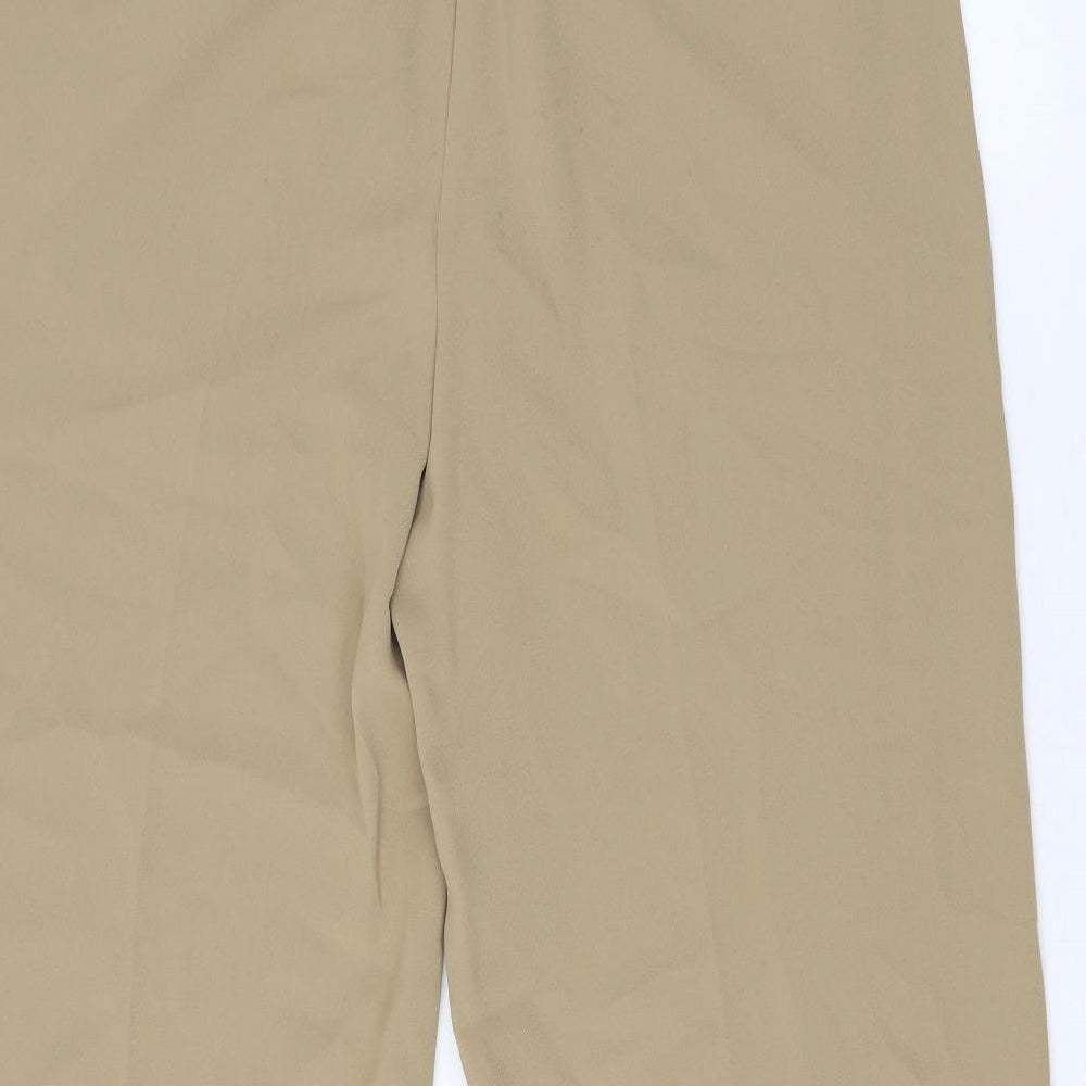 Marks and Spencer Womens Beige Polyester Trousers Size 12 L28 in Regular Drawstring