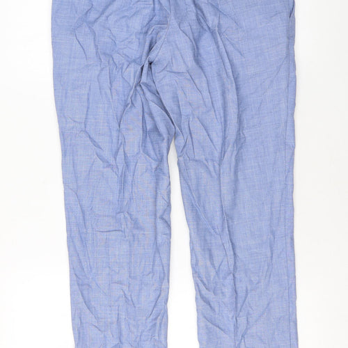 Marks and Spencer Mens Blue Polyester Trousers Size 30 in L29 in Regular Zip