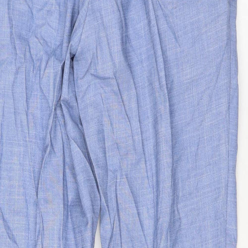 Marks and Spencer Mens Blue Polyester Trousers Size 30 in L29 in Regular Zip