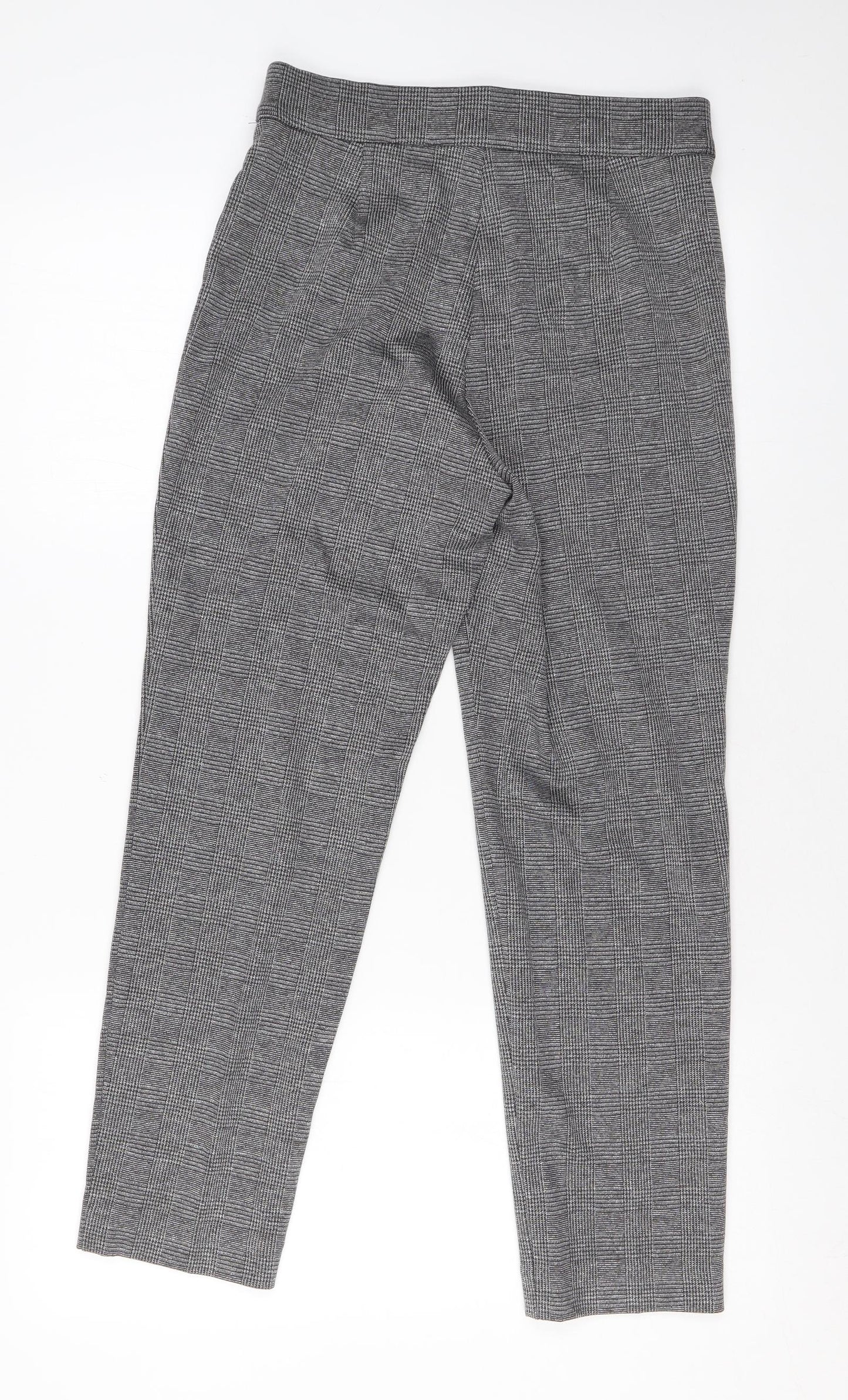 Marks and Spencer Womens Grey Plaid Polyester Pedal Pusher Leggings Size 8 L25 in