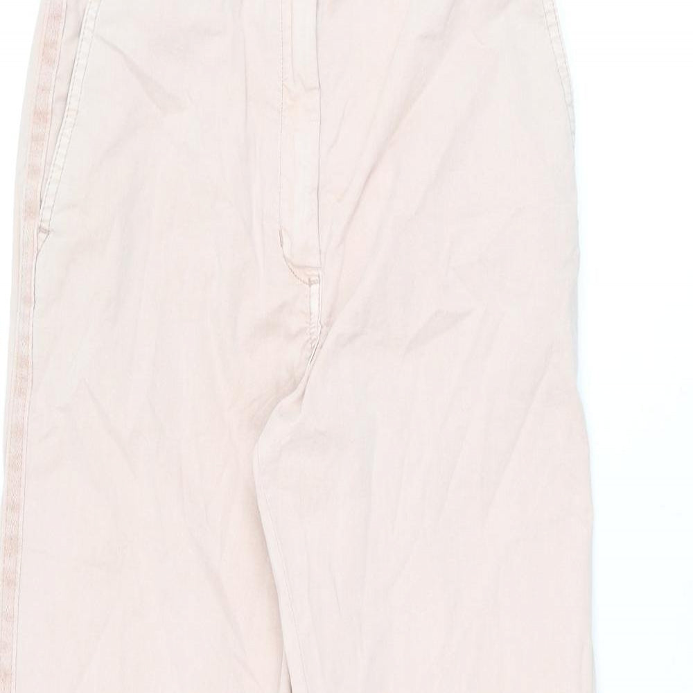 Marks and Spencer Womens Pink Cotton Chino Trousers Size 6 L27 in Regular Zip