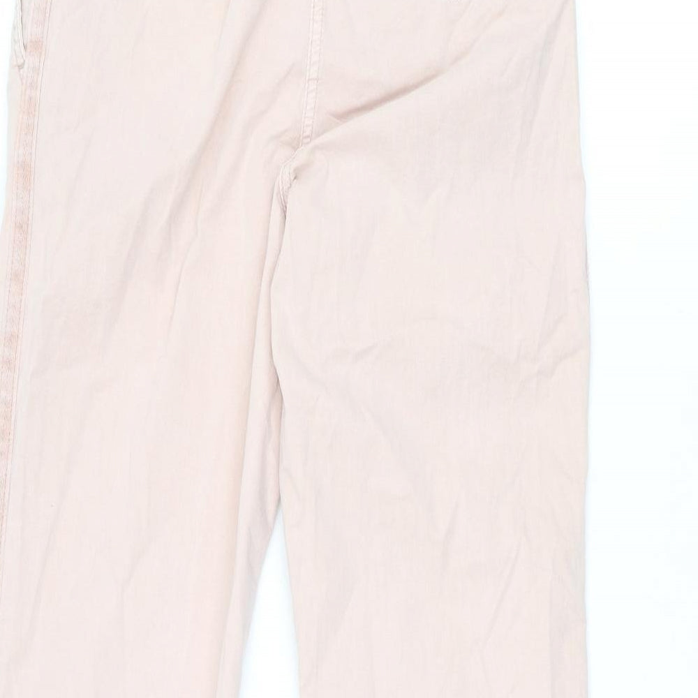 Marks and Spencer Womens Pink Cotton Chino Trousers Size 6 L27 in Regular Zip