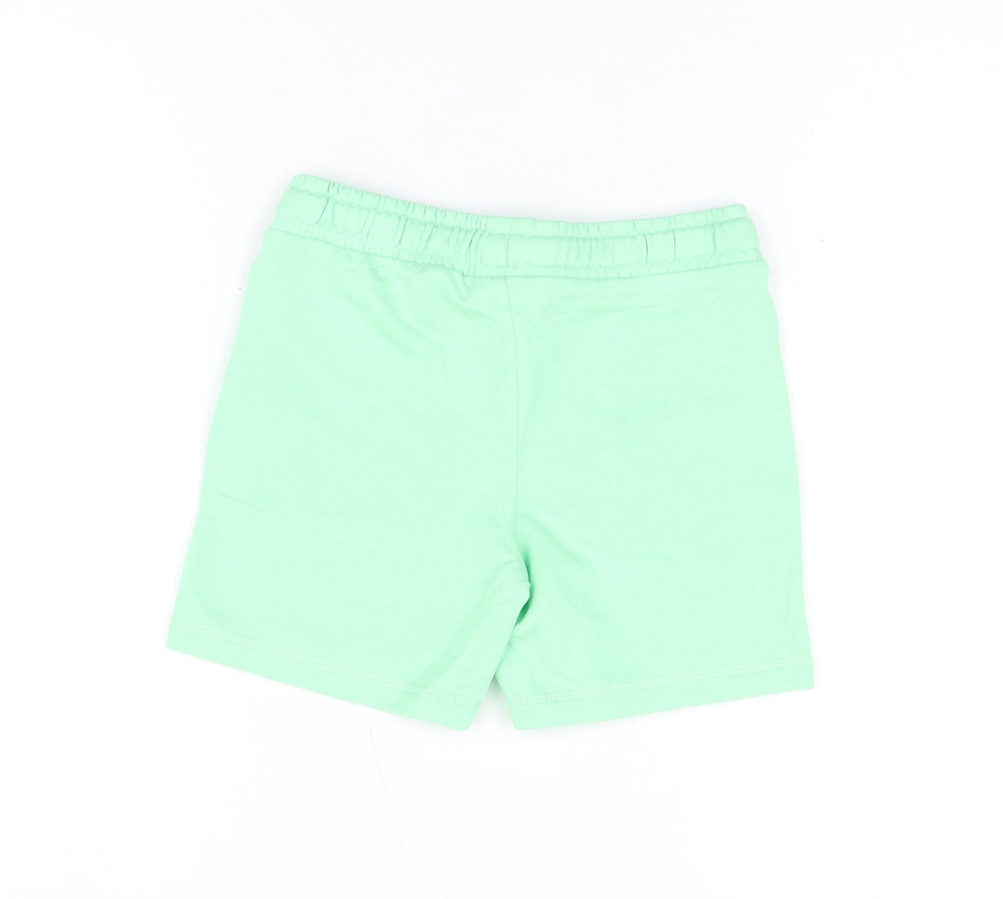 Marks and Spencer Boys Green Cotton Sweat Shorts Size 5-6 Years Regular Drawstring