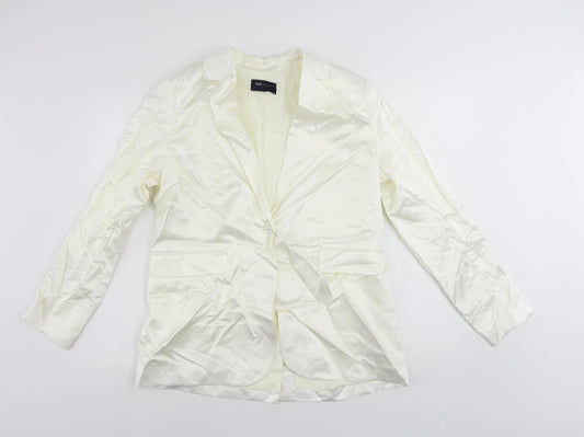 Marks and Spencer Womens White Jacket Blazer Size 14 Button