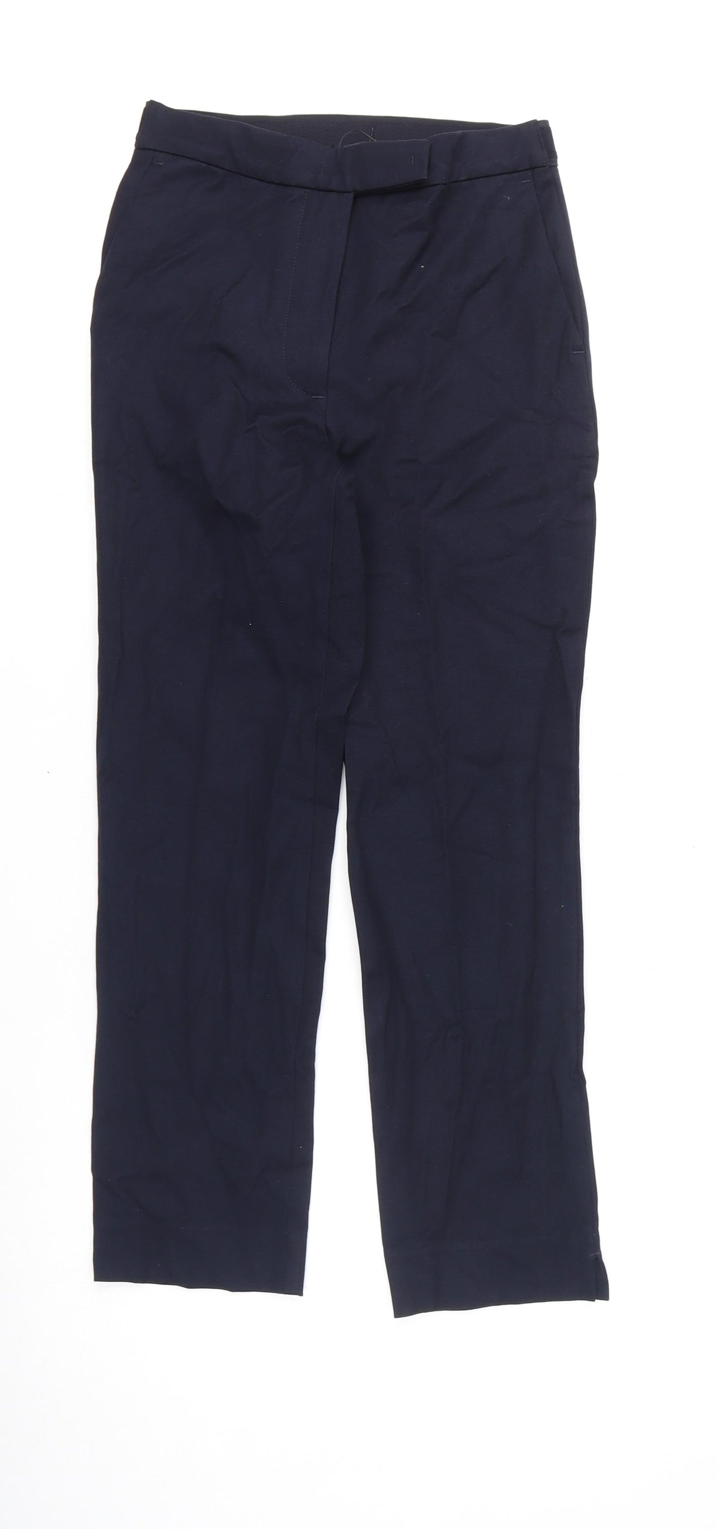 Marks and Spencer Womens Blue Viscose Dress Pants Trousers Size 6 L24 in Regular Zip