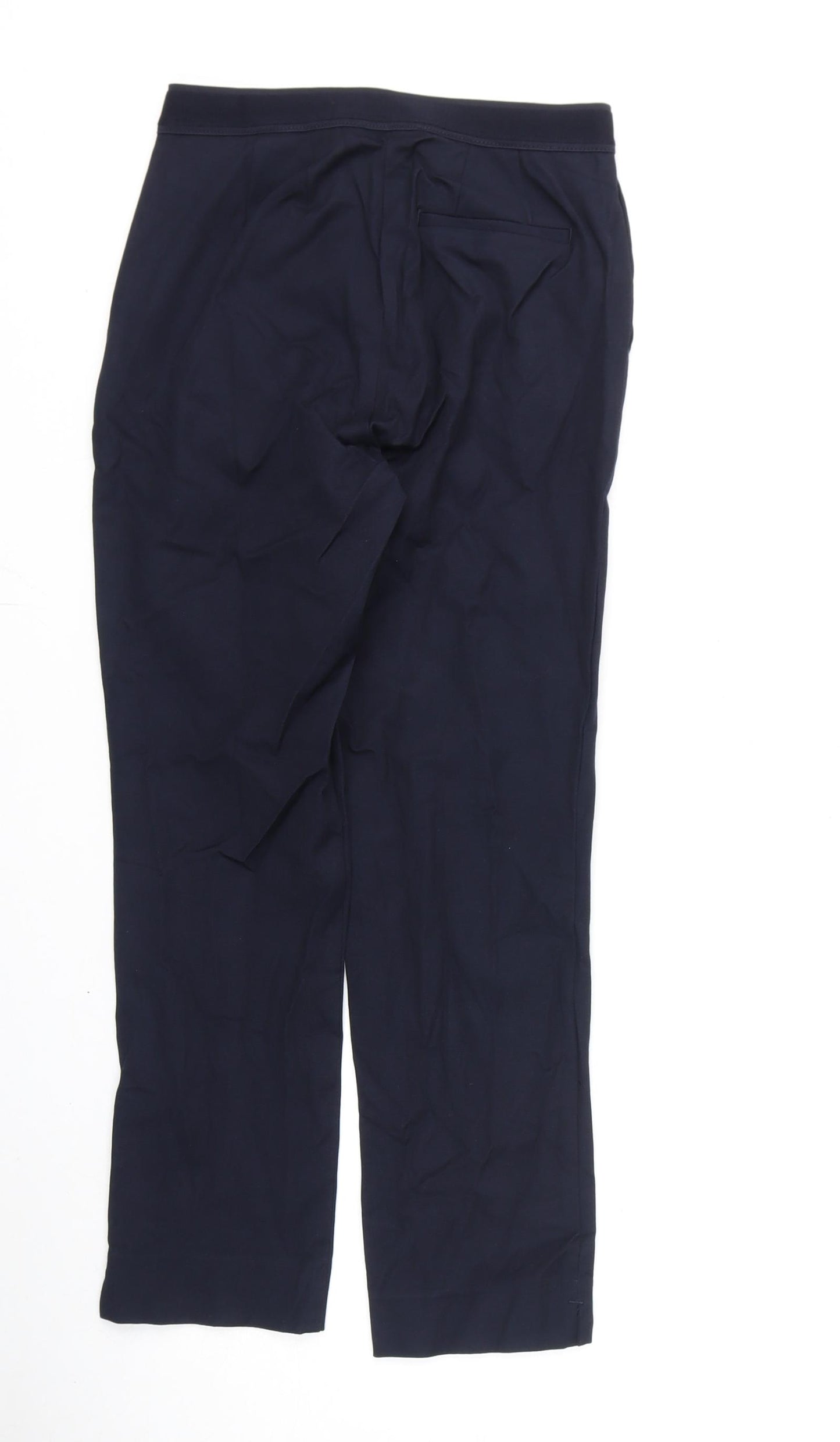 Marks and Spencer Womens Blue Viscose Dress Pants Trousers Size 6 L24 in Regular Zip