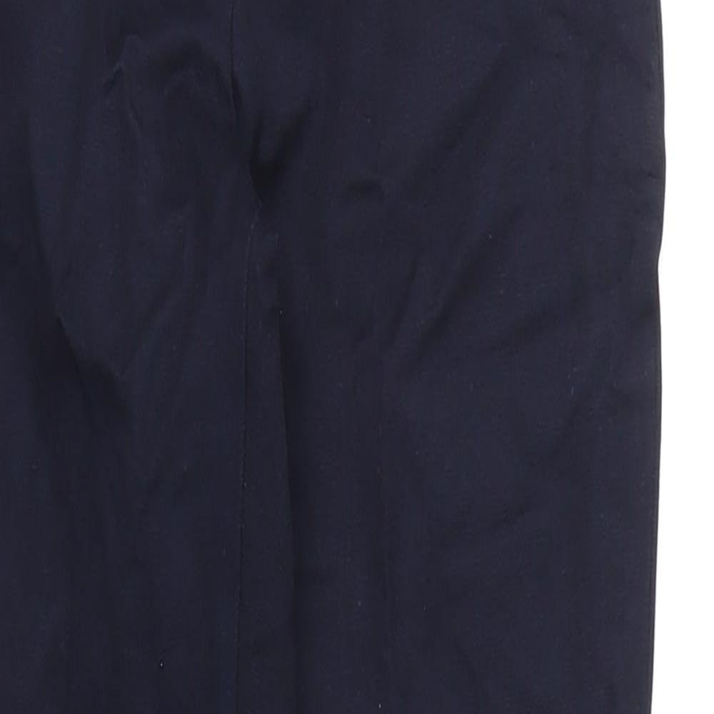 Marks and Spencer Womens Blue Viscose Dress Pants Trousers Size 6 L24 in Regular Zip