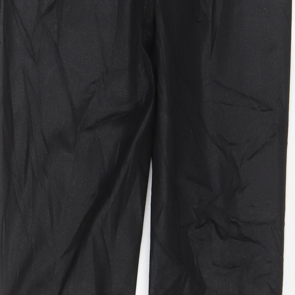 H&M Womens Black Modal Trousers Size 14 L28 in Regular Zip - Leather Look