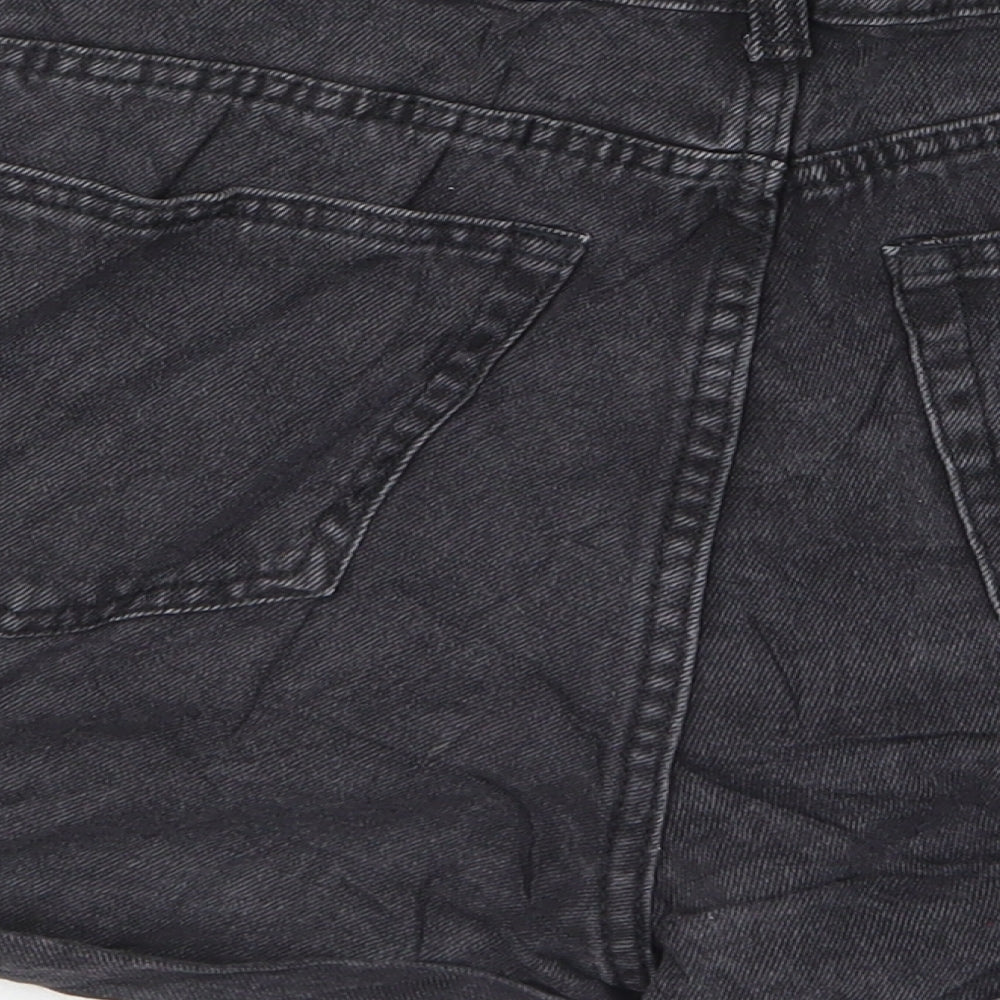 Denim & Co. Womens Black Cotton Basic Shorts Size 12 L3 in Regular Zip - Pockets