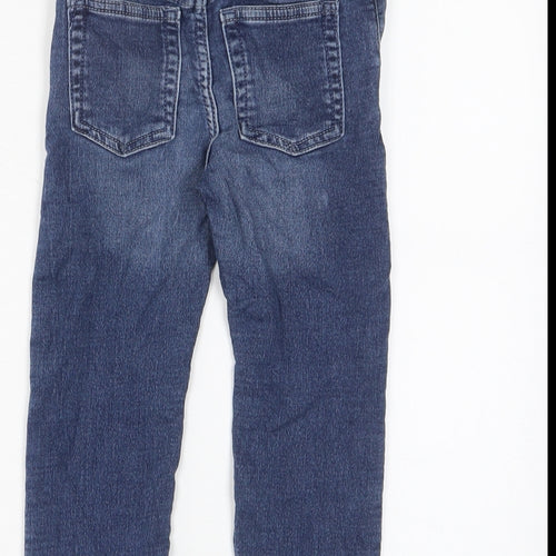 Gap Boys Blue Cotton Straight Jeans Size 3 Years Regular Drawstring - Pockets, Cuffed