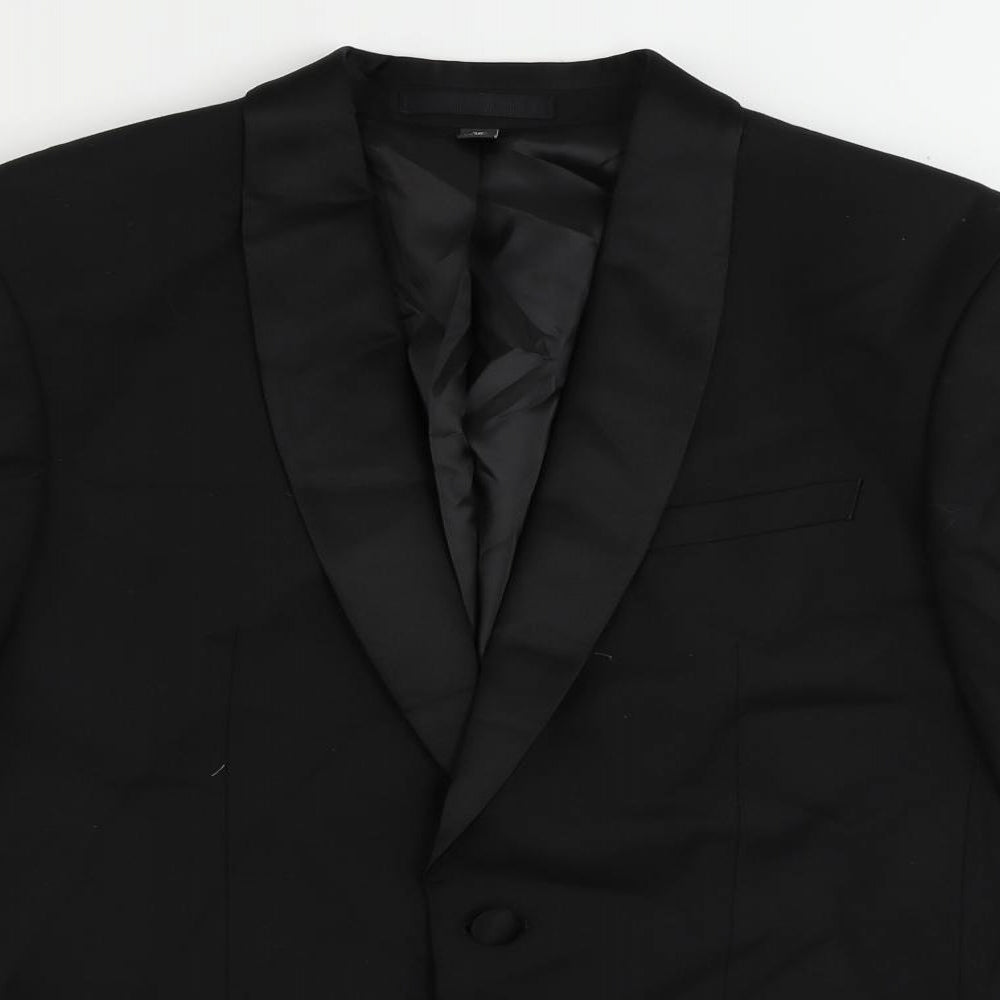 Marks and Spencer Mens Black Polyester Tuxedo Suit Jacket Size 38 Regular