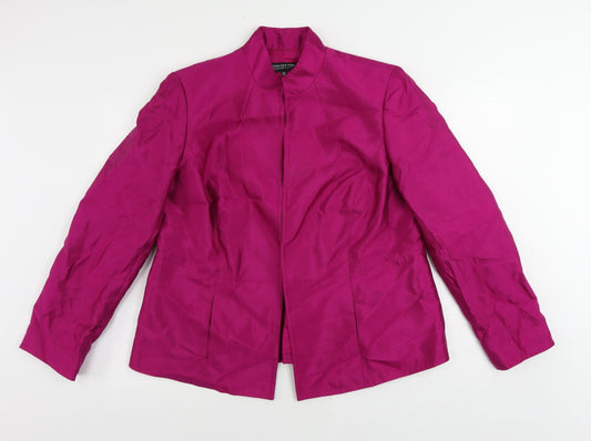 Jones New York Womens Pink Jacket Blazer Size 14 Hook & Eye