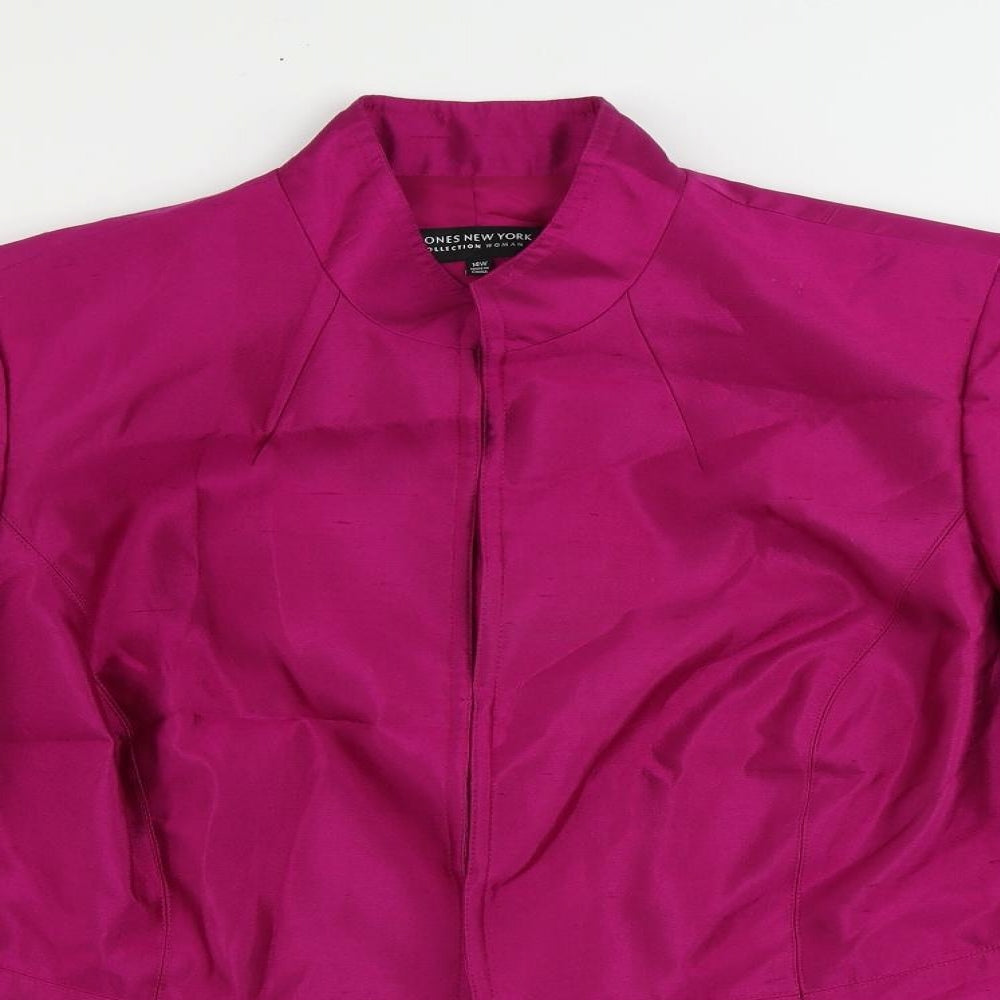 Jones New York Womens Pink Jacket Blazer Size 14 Hook & Eye