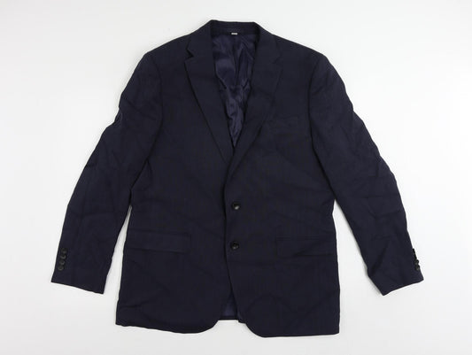 Marks and Spencer Mens Blue Linen Jacket Suit Jacket Size 42 Regular