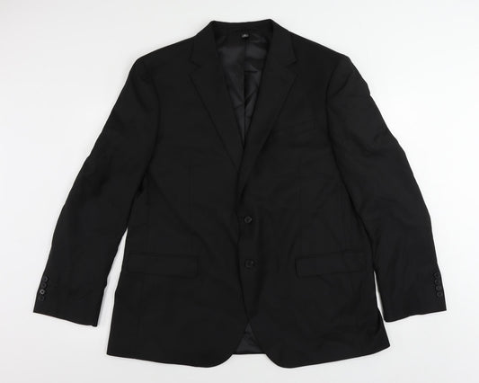 Marks and Spencer Mens Black Polyester Jacket Suit Jacket Size 44 Regular