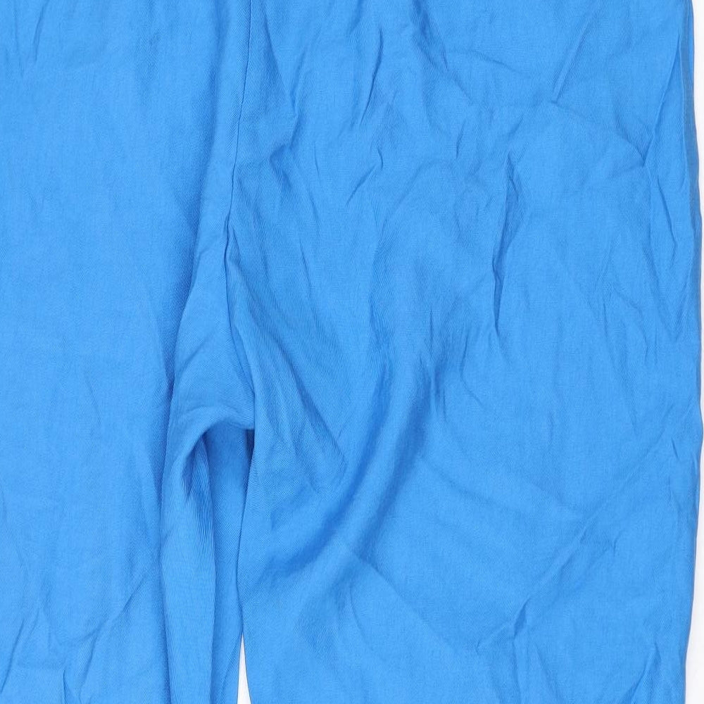 Marks and Spencer Womens Blue Lyocell Jogger Trousers Size 20 L28 in Regular Drawstring