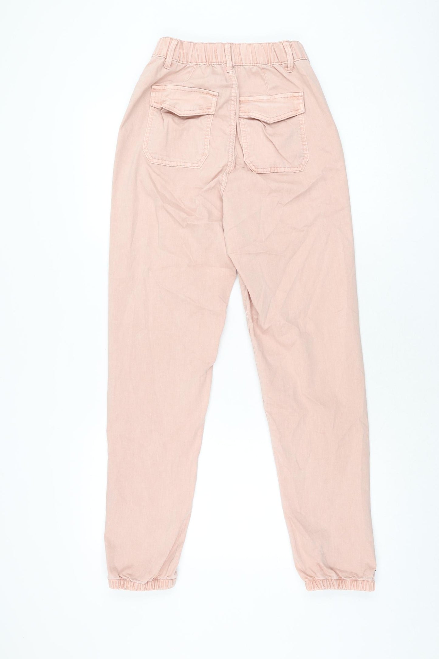 Marks and Spencer Womens Pink Cotton Trousers Size 6 L29.5 in Regular Zip