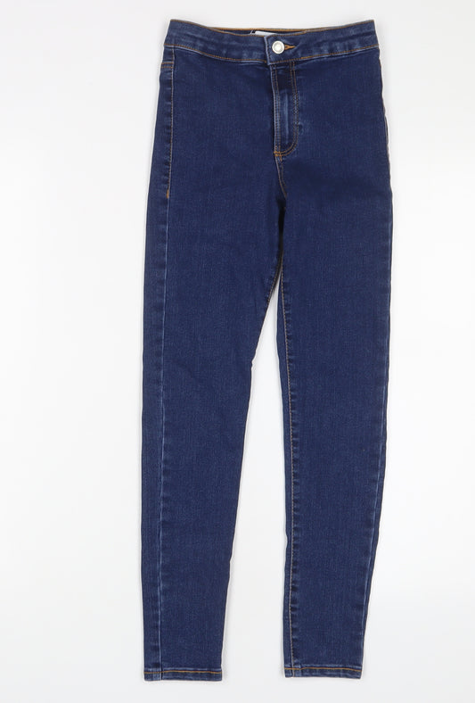 Zara Girls Blue Cotton Skinny Jeans Size 10 Years Regular Zip