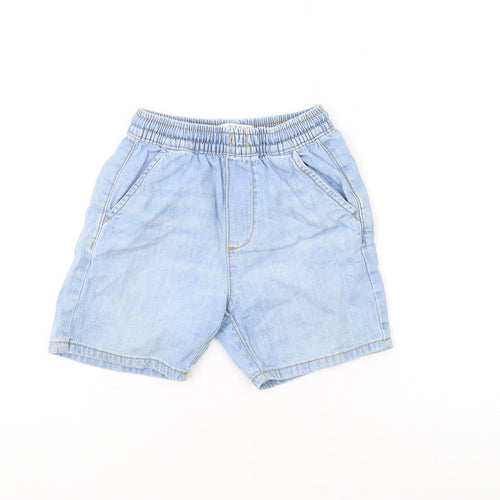 Zara Girls Blue Cotton Mom Shorts Size 3-4 Years L4 in Regular