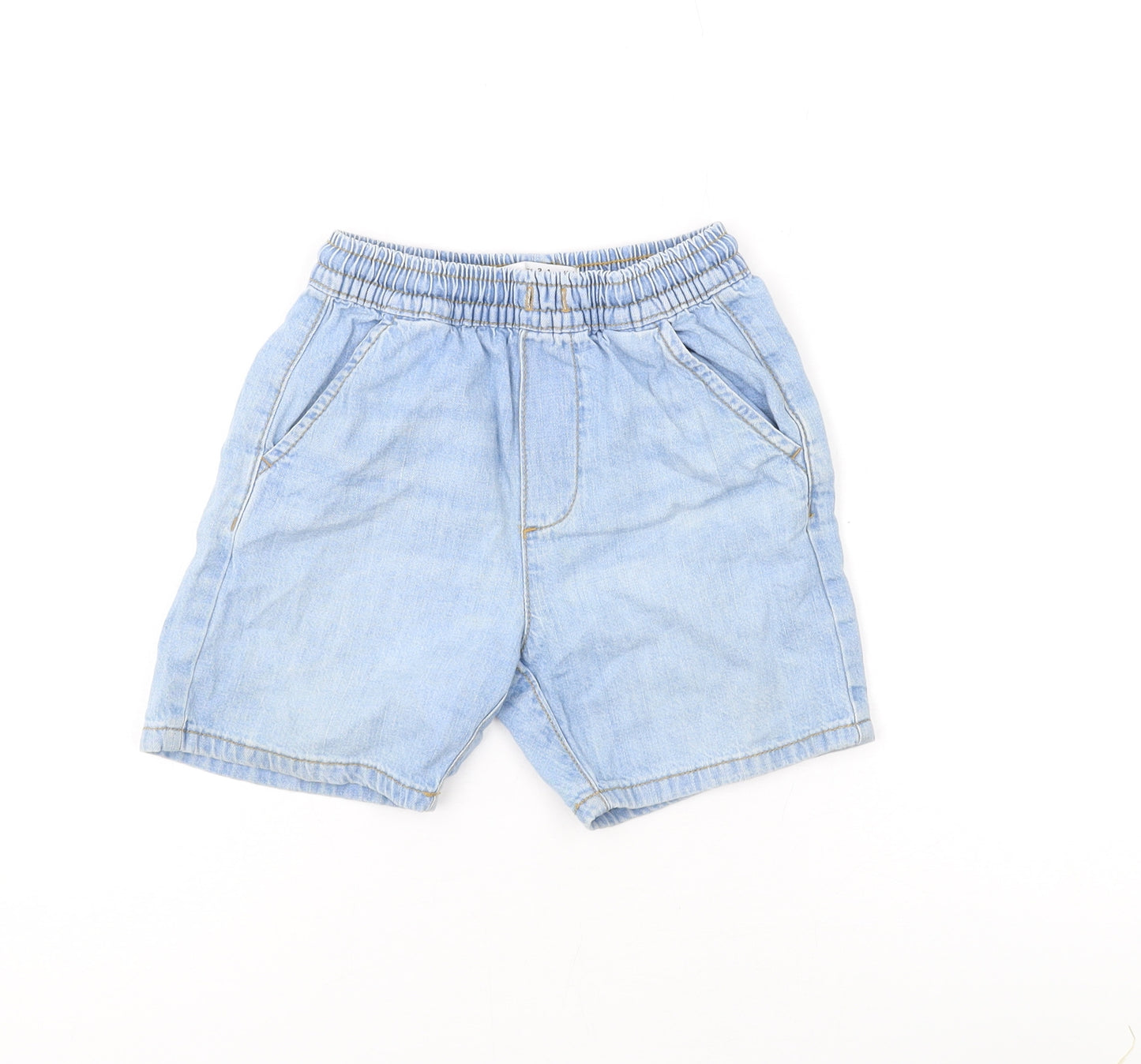 Zara Girls Blue Cotton Mom Shorts Size 3-4 Years L4 in Regular