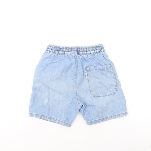 Zara Girls Blue Cotton Mom Shorts Size 3-4 Years L4 in Regular