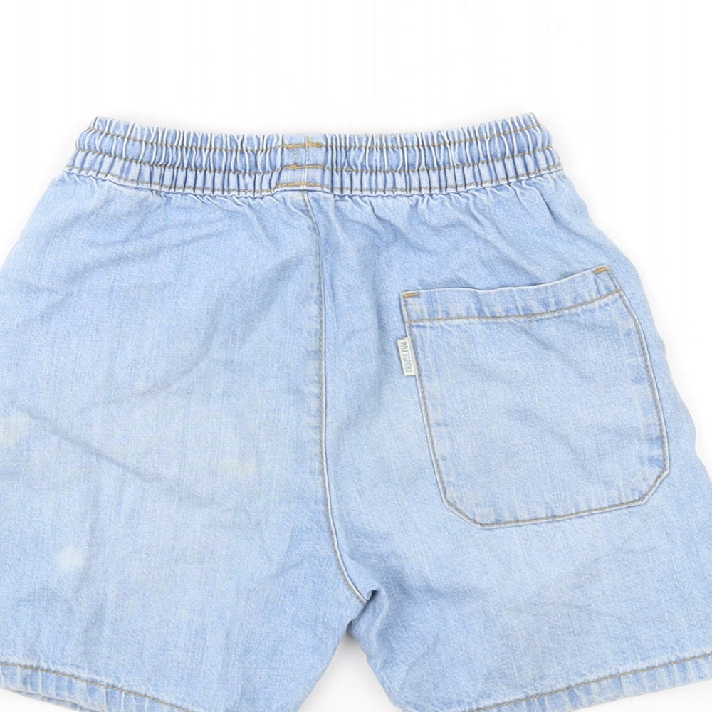 Zara Girls Blue Cotton Mom Shorts Size 3-4 Years L4 in Regular