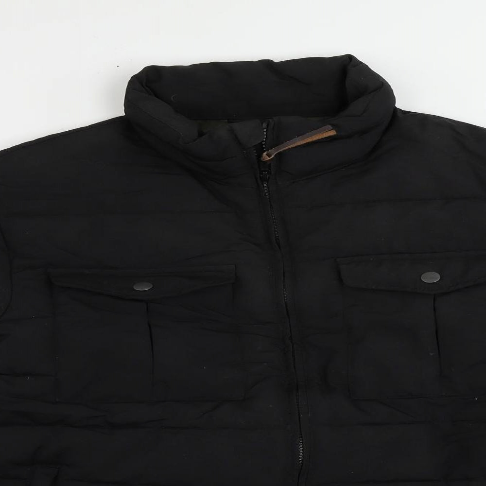 NEXT Mens Black Quilted Jacket Size L Zip