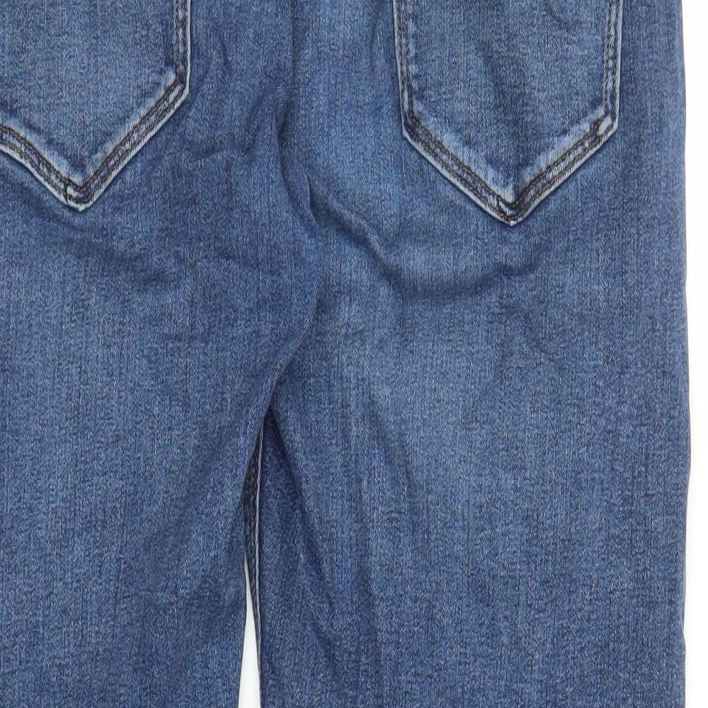 Marks and Spencer Mens Blue Cotton Straight Jeans Size 36 in L31 in Regular Zip - Pockets